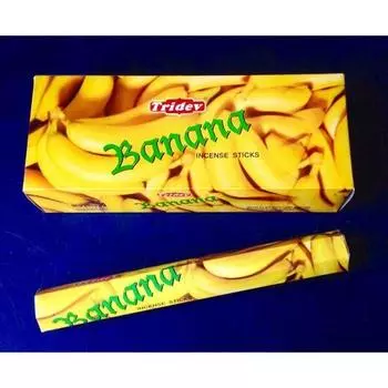 Банановые ароматические палочки Tridev Agarbatti | Шестиугольная серия | Аромат | Преданный | 3 шт * 20 г для пуджи/поклонения