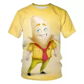 Банановый фрукт Лето Хип-хоп Смешной Смешной 3D Печатный Мужская футболка Смешная личность Плюс Размер О-образный вырез Короткий рукав Топ S
