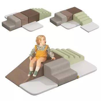 BanaSuper Athletic Soft Blocks Action Sports Toy Тканевая игрушка Большое игровое оборудование для помещений Детский космос Детские игрушки для детей (Набор 6, Серый) серый