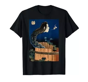 Bancho Sarayashiki Hyakumonogatari Ghost Story Katsushika Hokusai Plate Mansion Okiku Japanese Art Halloween T-shirt