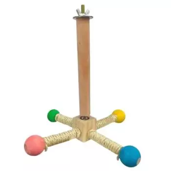 Band Bearing Bird Perch Toy Rotating Balls Parrot Stand Durable Parrot Station Stick Lovebirds