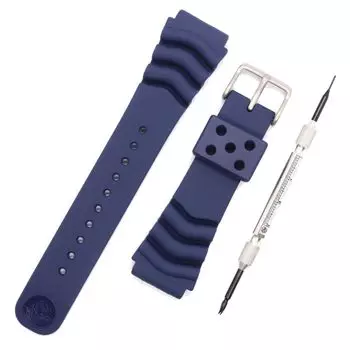Band Belt 22mm Urethane Genuine Divers Replacement Navy RS04K22NY1 Set with simple spring bar removal instructions [Seiko]
