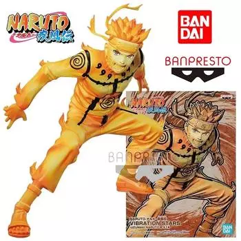 Bandai Banpresto Naruto Shippuden Vibration Stars Uzumaki Naruto III 15 см оригинальная аниме-фигурка модель детская игрушка в подарок коллекция