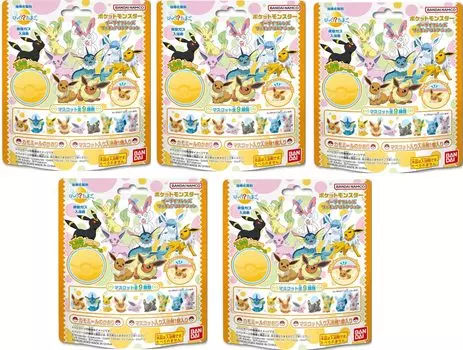 BANDAI Bikkura Egg Eevee Friends Фигурки Коллекция Шариков Для Ванны Соли Для Ванны Набор из 5 шт.