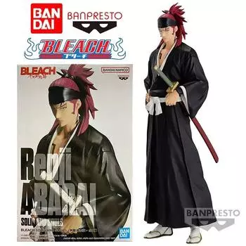 Bandai Bleach Solid and Souls Renji Abarai 17 см, оригинальная аниме-фигурка, модель, детская игрушка, коллекция подарков на день рождения