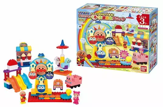 BANDAI BlockLabo Block Lab Большое колесо обозрения преобразилось! Anpanman вращающийся блок парка развлечений