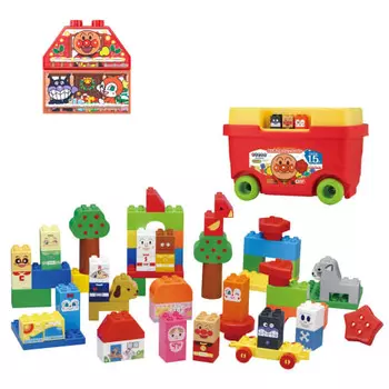 BANDAI Blocklabo Blocklabo Anpanman Первый блок-вагон (Бонус: Зима 2024 Anpanman Рождественский блок) Целевой возраст 1,5 года и старше