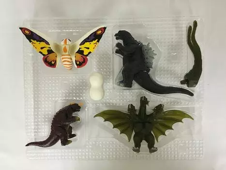 Bandai Godzilla Vs. Gokoku Mini Figures 3 Seijyu Set (Set of 4 Monsters and An Egg/Coccoon)