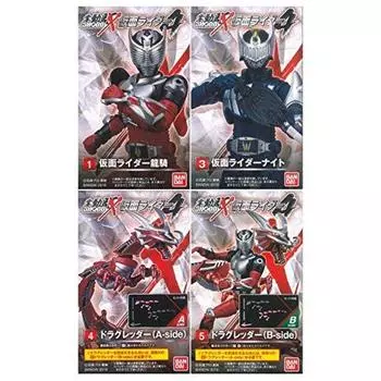 BANDAI Kamen Rider 4 Набор из 4 типов Dragredder Dragredder SHODO-X [Ассорти (1. Рюки/3. Рыцарь/4. (Сторона А)/ 5. (Б сторона))]