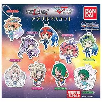 Bandai Macross Delta. Фильм Абсолют В ЖИВУЮ!!!!!! & Macross F the Movie Labyrinth of Time Акриловый талисман [9 штук (полная коллекция)] Капсульная игрушка