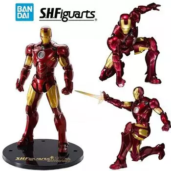 Bandai Namco SHFiguarts Iron Man MK4 SHF, 15-я юбилейная версия. 16 см аниме оригинальная фигурка модель игрушка подарочная коллекция