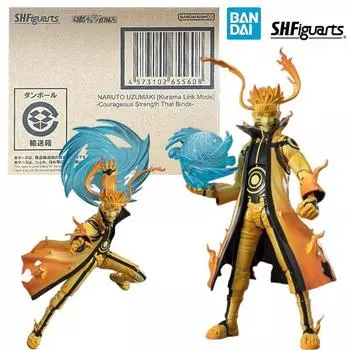 Bandai Namco SHFiguarts Наруто Узумаки Курама Link Mode 16 см аниме оригинальная фигурка модель комплект игрушка в подарок коллекция