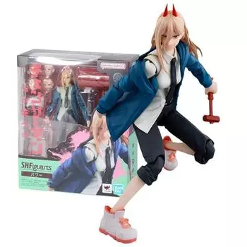 Bandai Рисунок Бензопила Человек Модель Комплект Аниме Фигурка SHF Power Collection Модель Фигурку
