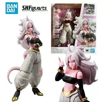 Bandai SHFiguarts Android № 21 Dragon Ball 6 дюймов 16 см Оригинальный набор фигурок Модель Комплект игрушек Коллекция подарков на день рождения