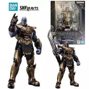 Bandai SHFiguarts Thanos 2023 Edition Marvel The Infinity Saga 16 см Оригинальная фигурка Модель игрушки Коллекция подарков на день рождения