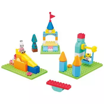 BANDAI Shimajiro Action Block Series Slide and Swing Ensemble Block Set Recommended for ages 3 and up