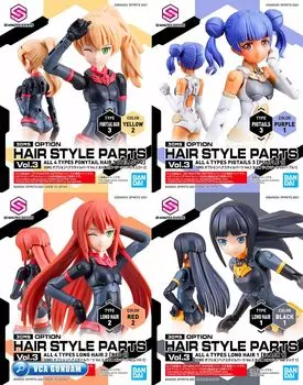 BANDAI SPIRITS 30MS Option Hairstyle Parts Vol.3 (BOX) чёрный