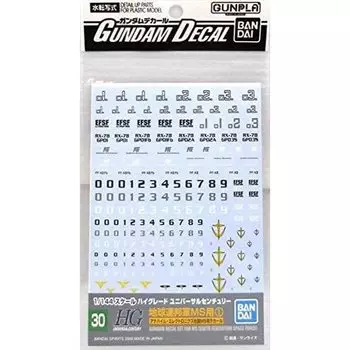 BANDAI SPIRITS Gundam Decal HGUC общего назначения для сил Федерации Земли MS 1 № 30