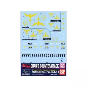 BANDAI SPIRITS Gundam Decal No.72 1/144 Scale Контратака Чара для Neo Zeon 2076870