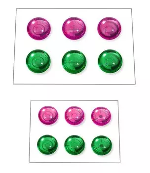 BANDAI SPIRITS Индивидуальный материал (наклейка с 3D-линзой) Пластиковая модель с цветовой кодировкой: розовый, зеленый