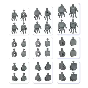 BANDAI SPIRITS Option Parts Set Gunpla 03 Hands Square Plastic Model (Build Type) Color-coded