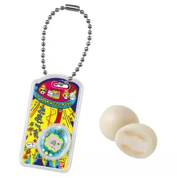 BANDAI Tamagotchi Weird Tamago Borocchi с брелоком в упаковке 12 штук в КОРОБКЕ, покрытое шоколадом яйцо-боло (конфетная игрушка)