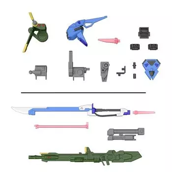 БАНДАЙСКИЕ ДУХИ (Бандайские духи) Дополнительный набор деталей gunpla 02 (Ударник-пусковая установка и Ударник-меч) Пластиковая модель с цветовой маркировкой.