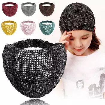 Бандана 1 шт., повязка для волос, аксессуары для волос, блестки, женские корейские широкие новые популярные тюрбаны для фитнеса, йоги, женская повязка на голову, эластичная спортивная повязка ручной работы 12