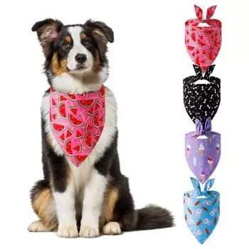 Бандана для собак, модные аксессуары, треугольный шарф, нагрудник с принтом, воротник, кошка, щенок чёрный
