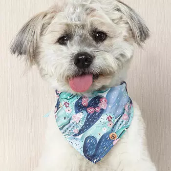 Бандана для собак, праздничный платок для щенков, регулируемый треугольный платок для среднего и большого размера Blue