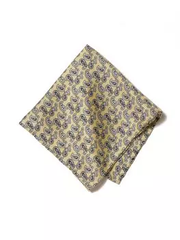 Бандана платок шелковый мини пейсли принт Chief желтый один размер 38470006107 [Beams Plus] мужской жёлтый