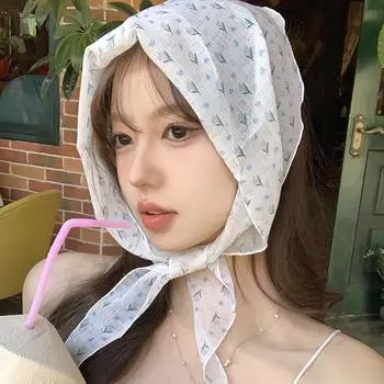 Бандана с цветочным принтом, повязка на голову в стиле бохо, женская бандана с цветочным принтом для волос, шарф для волос с цветочным принтом, женский платок жёлтый