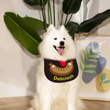 Бандана с милой собакой и кошкой, моющийся шарф с нагрудником для домашних животных из мультфильма, уличный шарф для S