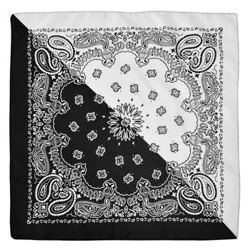 Бандана с принтом в стиле хип-хоп для мужчин и женщин, повязки на голову для улицы, повязки на запястья, шарфы для волос, высококачественные аксессуары для волос белый