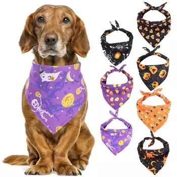 Бандана с призраком на Хэллоуин, милый и универсальный нагрудник для кошек и собак