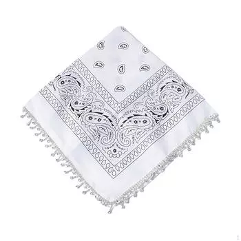 Бандана шарф-обертка новинка носовой платок многофункциональный головной убор модные ковбойские повязки на голову белый