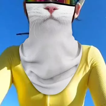 Бандана шарф повязка на лицо с ушами дышащая 9.4x13.4 дюймов узор котенка для взрослых и Style A