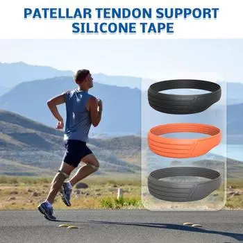 Бандаж для колена, облегчение боли, поддерживающий ремень для сухожилия надколенника, силиконовый бандаж для колена, бега, фитнеса, подъема по лестнице, баскетбола серый