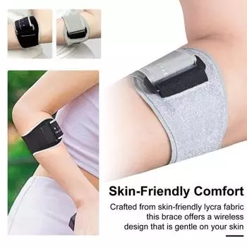 Бандаж для теннисного локтя, съемная силиконовая подушечка, поддерживающая повязка для локтя при тендините, эластичная компрессионная повязка для локтя чёрный