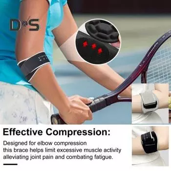 Бандаж для теннисного локтя, съемная силиконовая накладка, поддерживающая повязка для локтя при тендините, эластичная компрессионная повязка на локоть, накладка на руку для занятий спортом и фитнесом чёрный