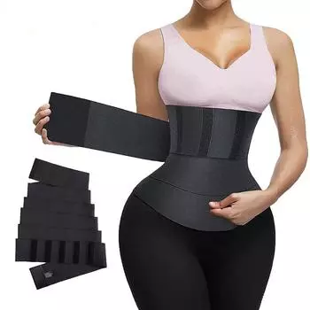 Бандаж на талию, пояс-триммер, тренажер для талии, корректирующее белье, обертывание для живота, женский плоский живот для похудения, послеродовой пояс-футляр 3M чёрный