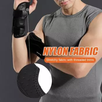 Бандаж на запястье с поддержкой двойной шины для спортивной тяжелой атлетики, штанги, облегчения боли в запястном туннеле Large