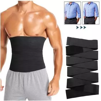 Бандаж Snatch Me Up, мужской корсет для тренировки талии, корсет для похудения, формирователь тела, компрессионный пояс, триммерные ремни, корректирующее белье для живота, спортивные ленты для сауны 3M чёрный