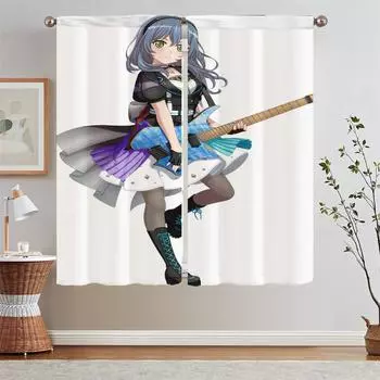 Bang Dream Blind Bathroom Curtains Livingroom Curtain Bedroom Decoration Luxury Living Room Curtains Blackout Partition Curls W50xH70cmx2pcs-CL