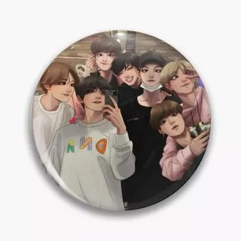 Bangtan мягкая пуговица, металлическая брошь для влюбленных, женские ювелирные изделия, воротник, булавка с лацканом, креативный значок, декор для шляпы, подарок, забавный мультяшный персонаж