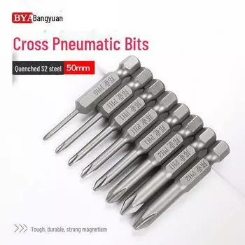 Bangye S2 Стальная пневматическая крестовая отвертка для электродрели 1/4*50*1.6*00