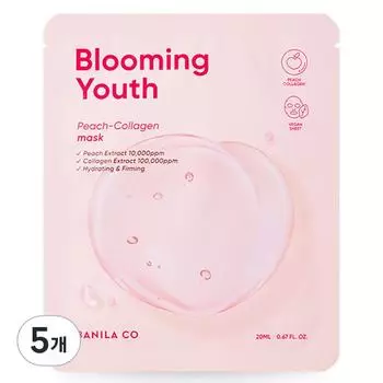 BANILA CO Цветущая молодость персиковая коллагеновая маска 5 листов