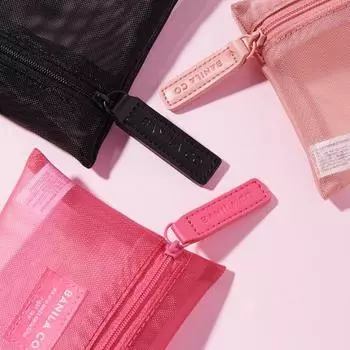 BANILA CO mesh pouch set (pink/magenta/black) 3 colors pink