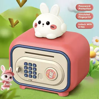 Банк для детей с личным паролем и функцией автоматической прокрутки. Возраст 3–8 лет pink rabbit