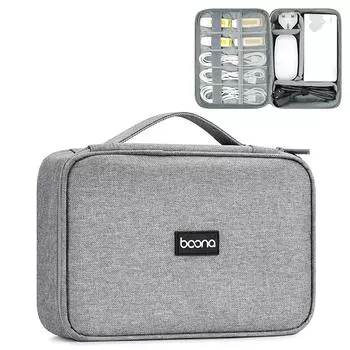 Bank Makeup Cover Earphone Wire Pouch USB Cable Bags Digital Storage Bag Electronics Accessories grey-Style 1